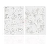 FeteBeauty - 1 almohadilla de práctica de tatuajes pequeños de silicona con estampado de doble cara con contorno gris claro para práctica de tatuajes (1 piel de tatuaje blanca)