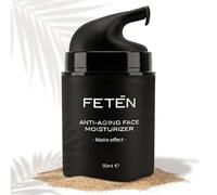 FETEN Crema Hidratante Facial Hombre, Crema Aftersun con Aloe Vera, Efecto Antiedad, Calma Después del Sol, Cuidado Cara Día y Noche, Matificante y Antiacné, Men Skincare (x1, 50ml)