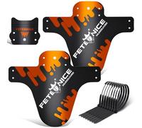 FETESNICE 2 Piezas Guardabarros MTB Bicicleta Montaña Delantero y Trasero 24/26/27,5/29” Universal, Ligero y Resistente, Solo para Frenos de Disco (Escarchado Polipropileno, Naranja-M)