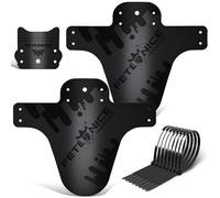 FETESNICE 2 Piezas Guardabarros MTB Bicicleta Montaña Delantero y Trasero 24/26/27,5/29” Universal, Ligero y Resistente, Solo para Frenos de Disco (Escarchado Polipropileno, Negro-M)