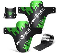 FETESNICE 2 Piezas Guardabarros MTB Bicicleta Montaña Delantero y Trasero 24/26/27,5/29” Universal, Ligero y Resistente, Solo para Frenos de Disco (Escarchado Polipropileno, Verde-M)