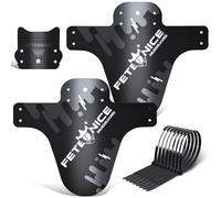 FETESNICE 2 Piezas Guardabarros MTB Bicicleta Montaña Delantero y Trasero 24/26/27,5/29” Universal, Ligero y Resistente, Solo para Frenos de Disco (Escarchado Polipropileno, Ceniza-M)