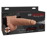 Pipedream Fetish Fantasy Series 7" Squirting Hollow-Strap-On, Light & Black, 18,9 cm