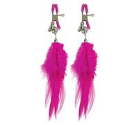 Fetish fantasy pinzas para pezones con plumas rosa