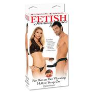 Fetish arnes hueco vibrador para el y ella negro 14cm