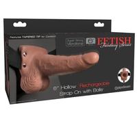 Pipedream Fetish Fantasy Series 6" Hollow-Strap-On, Tan & Black, 15 cm