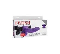 Fetish Fantasy Series Vibrating Hollow Strap-On with Balls Dildo con Arnés Purpura - 426 gr