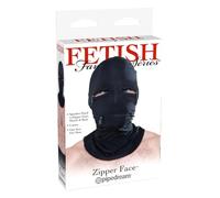Pipedream Fetish Fantasy Series Zipper Face Hood, Black, One Size