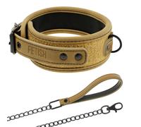 Fetish Submissive Origin Collar esclavo forrado en neopreno con cadena y esposas a juego