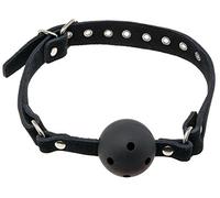 Fetish Tentation Premium Fetish Tentation Black Leather Gag With Breathable Ball 80 g