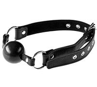 Fetish Tentation Premium Fetish Tentation Black Leather Gag With Silicone Ball 50 g