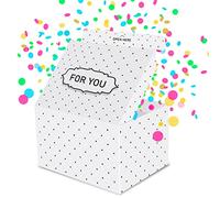 FETTIPOP Caja Regalo Explosión Сonfeti (For you - blanco), Sorpresa Pop up Box Cumpleaños Para él, ella con Wow-Efecto 18,5x14x11 cm.