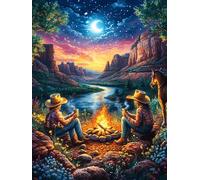 Feu de Camp Dans le Canyon au Coucher de Soleil Rompecabezas 300 Piezas Cartón para Parejas Mitos Animal Planta Actividad Hacer En Grupo Ejercicio Mental para Reyes Magos Detalle Cumpleaños 300 PCS
