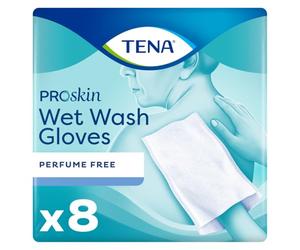 Feuchte Wasch-Handschuhe Tena Wet Wash Glove (8 Stück)