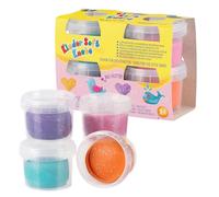 Feuchtmann Kids Soft KNETE Mini Sparkle - 4 x 80 g suave plastilina infantil, no tóxica, vegana y sin gluten, plastilina de purpurina de secado al aire con purpurina orgánica en juego de amasar (a