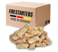 FEUER PRIMUS (10 kg / 800 Pieza) Encendedor ecológico para chimeneas y barbacoas - Madera Natural y Cera Vegetal - Lana de leña, Pastillas de Encendido - Ideal para Chimenea, Estufa, Fuego, Fogatas