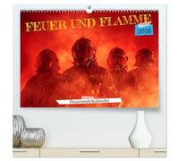 Feuer und Flamme - Feuerwehrkalender (hochwertiger Premium Wandkalender 2026 DIN A2 quer), Kunstdruck in Hochglanz: Feuerwehrkalender inspiriert durch ... für Männer und Frauen mit Mut und Teamgeist.