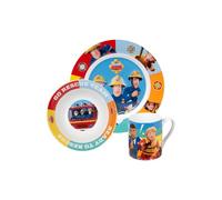 Feuerwehrmann Sam - Set de desayuno infantil (3 piezas, plato, cuenco y taza)