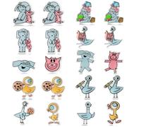 Feuid Gniea Juego de 10 pares de aretes de tuerca de animales de dibujos animados, elefante, cerdo, pájaro, pato, con tuercas de silicona para profesores, joyería acrílica para profesores, accesorios