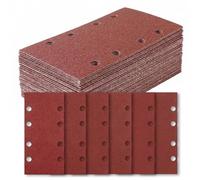 Feuilles Abrasives, 30 pièces Papier de Verre 93x230mm, Grain 60/80/120/180/320/400, 8 Trous Accessoires Matériaux pour Ponceuses Vibrantes