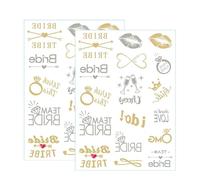 Feuilles Tatouages Temporaires mariage EVJF Faux Autocollants La Mariée Team Mariée Tatouages Ephémères Tattoos Étanche Décoration pour Enterrement de Vie de Jeune Fête Cadeau