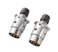 Feuunly 2 Piezas x Enchufe de Remolque de 7 Pines Macho Aluminio, 12V Impermeable Conector Remolque 7 Pines, Conector Enchufe de Remolque Macho Metal para Camión RV Caravana (Extremo del Tornillo)