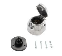 Feuunly Enchufe de Remolque de 7 Pines Aluminio Hembra, 12V Impermeable Conector Remolque 7 Pines Hembra con Junta de Goma, Conector Enchufe de Remolque Metal para Camión RV Caravana Coche