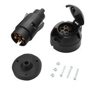Feuunly Enchufe de Remolque de 7 Pines Macho y Enchufe de Remolque de 7 Pines Hembra, 12V Impermeable Conector Remolque 7 Pines con Junta de Goma, Conector Enchufe Remolque RV Caravana (Botas Caucho)