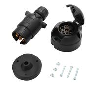 Feuunly Enchufe de Remolque de 7 Pines Macho y Enchufe de Remolque de 7 Pines Hembra, 12V Impermeable Conector Remolque 7 Pines con Junta de Goma, Conector Enchufe Remolque RV (Extremo del Tornillo)