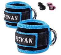 FEVAN 2 Tobilleras Poleas Gym - Tobillera para Polea Acolchada de Velcro - Accesorios Gym Unisex (Azul) (Azul)