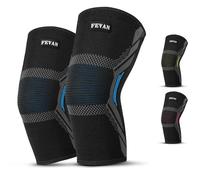 FEVAN Pack 2 Rodilleras Menisco y Ligamento de Compresión | Rodillera Estabilizadora Antideslizante para Hombre y Mujer para Todo Tipo de Deportes | Voleibol, Crossfit, Gym, Correr (AZUL, S).