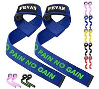 FEVAN Straps Gym, Levantamiento de Pesas, Correas Levantamiento de Pesas, Powerlifting, Agarraderas Gimnasio, Peso Muerto - Lifting Straps - Mujeres y Hombres (Azul/Verde Flúor)