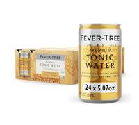 Fever-Tree Tonic - Mezclador de agua, quinina real, paquete de 24, latas de | Mezclador Premiuim para ginebra y tónico o vodka y tónico. Sutiles notas cítricas y frutales equilibradas por el amargor de