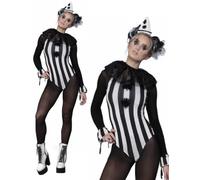 Fever Vintage Pierrot Disfraz de Payaso Mujer Halloween Disfraz GB 4-14