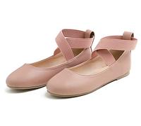 Feversole Elastic Belt Bailarinas Niña de Vestir - Zapatos Cómodos para Ceremonias - Ballet Flats Rosa Napa Cinturón 32