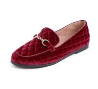 Feversole Mocasines cómodos y Modernos para Mujer, con Hebilla Acolchada, Zapatos Elegantes, Acolchado de Terciopelo Burdeos, 37 EU