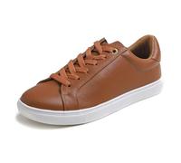 Feversole Moda Donna leggera Primavera Estate Vegan Pelle Light Sneaker Casual Comfort Scarpe da passeggio, Bianco, 39.5 EU