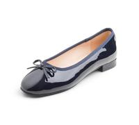 Feversole Round Low Heel Fashion Flat- Zapatos Planos con Hebilla y Puntera Redonda para Mujer Charol Armada 37 EU