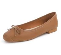 Feversole Square Fashion Flat- Zapatos Planos con Hebilla y Puntera Redonda para Mujer Puntera Plana Camel 40 EU