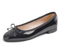 Feversole Square Low Heel Fashion Flat- Zapatos Planos con Hebilla y Puntera Redonda para Mujer Charol Negro 39 EU