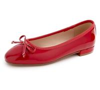 Feversole Square Low Heel Fashion Flat- Zapatos Planos con Hebilla y Puntera Redonda para Mujer Charol Rojo 40 EU