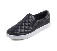 Feversole Women's Fashion Slip-On Sneaker Casual Flat Loafers,Sneakers Slip-on Alla Moda per Mocassini Piatti Casual da Donna Piel Vegana Negro 40 EU