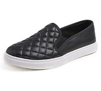 Feversole Women's Fashion Slip-On Sneaker Casual Flat Loafers,Sneakers Slip-on Alla Moda per Mocassini Piatti Casual da Donna Acolchado Negro 40 EU
