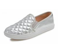 Feversole Women's Fashion Slip-On Sneaker Casual Flat Loafers,Sneakers Slip-on Alla Moda per Mocassini Piatti Casual da Donna Purpurina Plateado 38.5 EU