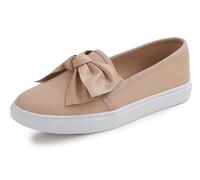 Feversole Women's Fashion Slip-On Sneaker Casual Flat Loafers,Sneakers Slip-on Alla Moda per Mocassini Piatti Casual da Donna Cuero Vegano Nude 42 EU