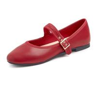 Feversole Women's Soft Breathable Belt Mary Jane Mujer Zapatillas Merceditas De Lona Mary Jane