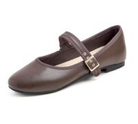 Feversole Women's Soft Breathable Belt Mary Jane Mujer Zapatillas Merceditas De Lona Mary Jane
