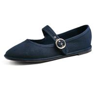 Feversole Women's Soft Breathable Mary Jane ，Mujer Zapatillas Merceditas De Lona Mary Jane