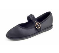 Feversole Women's Soft Breathable Mary Jane ，Mujer Zapatillas Merceditas De Negro Satén Mary Jane 39 EU