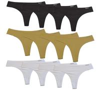 FEVITEX ESSENTIALS Pack de 12 Tangas Sin Costuras, Lencería Cómoda, Suave y Transpirable, Tangas Mujer con Acabado Fino Que No Marca, Talla Única M/L (FR/ES, Letras, M, L, Regular, Regular, Surtido)